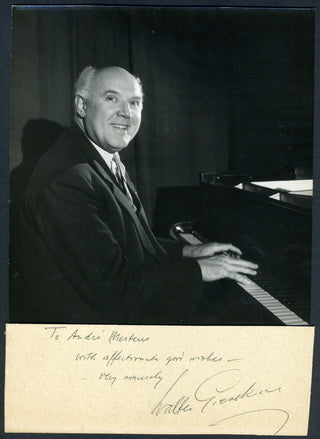 Gieseking, Walter. (1895-1956) [Mertens, André. (1904?-1963)] Autograph Inscription with Lipnitzki Photograph