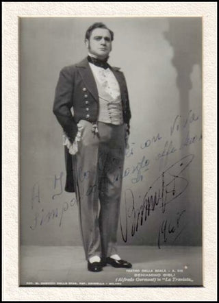 Gigli, Beniamino. (1890-1957) Signed Costume Photograph, "La Traviata."