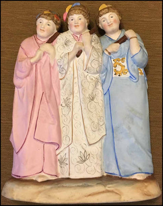 [Gilbert, W.S. (1836-1911) &amp; Sullivan, Arthur. (1842-1900)]  The Three Maids from The Mikado - Bisque Porcelain Figurine