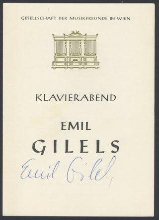 Gilels, Emil. (1916–1985) & Molotov, Vyacheslav. (1890–1986) Signed Program