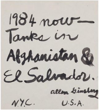 Ginsberg, Allen. (1926–1997) Orwell 1984: Four Calligraphic Autograph Manuscripts