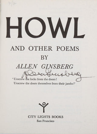 Ginsberg, Allen. (1926–1997) Howl and Other Poems - SIGNED