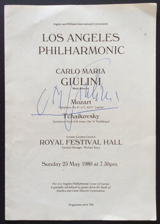 Giulini, Carlo Maria. (1914-2005) Signed Program