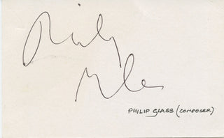 Glass, Philip. (b. 1937) Autograph Signature