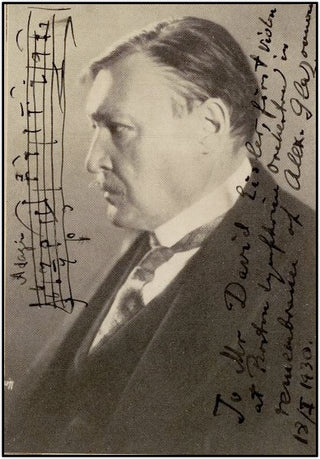 Glazounov, Alexander. (1865-1936) Signed Photograph with AMQS