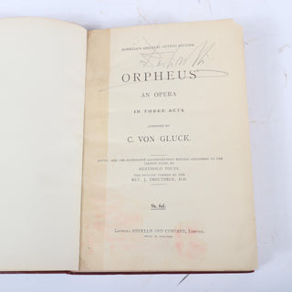 [Gluck, Cristoph Willibald. (1714–1787)] Barbirolli, John. (1899–1970) [Leppard, Raymond. (1927–2019)] "Orpheus" - The Extensively Annotated Copy of John Barbirolli, Gifted to Raymond Leppard