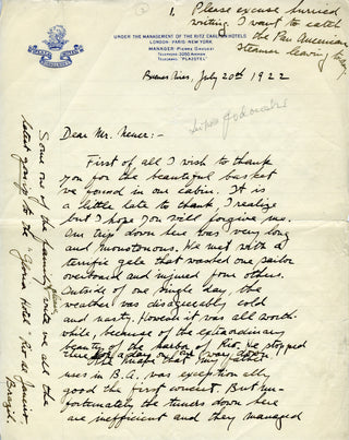 Godowsky, Leopold. (1870–1938) & Godowsky, Leopold Jr. (1900–1983) Two Autograph Letters to Berthold Neuer