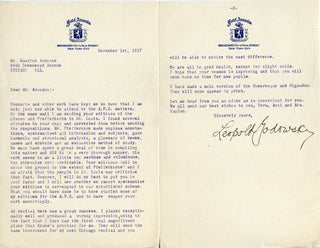 Godowsky, Leopold. (1870–1938) Archive of Autograph Letters