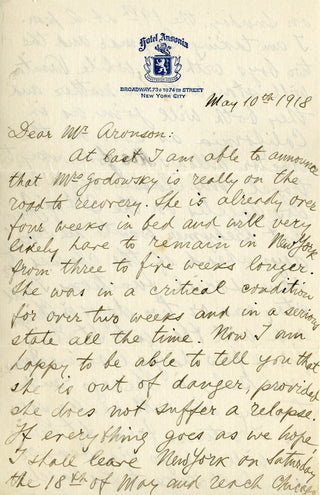 Godowsky, Leopold. (1870–1938) Archive of Autograph Letters