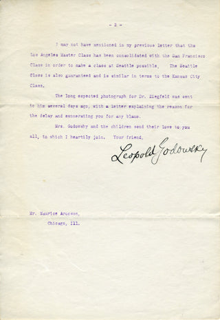 Godowsky, Leopold. (1870–1938) Archive of Autograph Letters