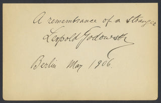 Godowsky, Leopold. (1870–1938) Autograph Signature