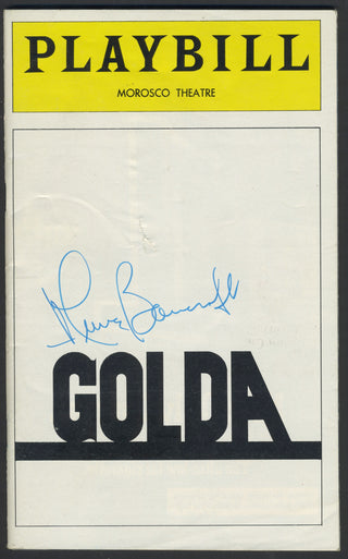 Meir, Golda. (1898–1978) & Bancroft, Anne. (1931–2005) Collection of Signed items related to the 1977 play "Golda"