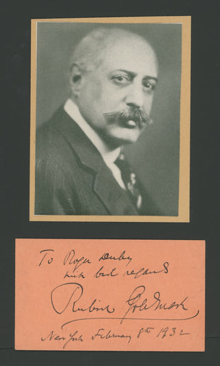 Goldmark, Rubin. (1872–1936) Signed Card with Photograph