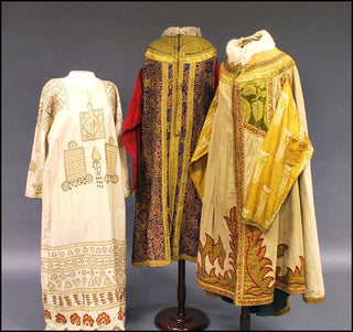 [Dance] [Ballets Russes] [Firebird] [Stravinsky, Igor. (1882–1971)] Golovine, Alexandre. (1863–1930) Three Costumes from the First Production of Firebird. 1910