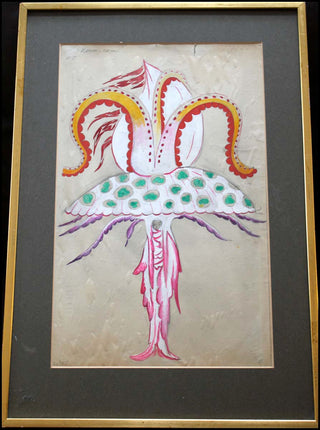 [Ballets Russes] Goncharova, Natalia Sergeevna. (1881-1962) Costume Design for a Sea-Monster from SADKO