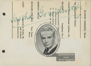 Gorodnitzki, Sascha. (1904–1986) Autograph Signature