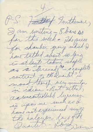 Gould, Glenn. (1932–1982) Autograph Letter Signed