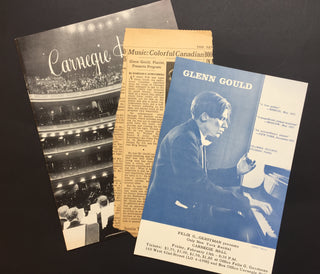 Gould, Glenn. (1932–1982) Signed Carnegie Hall Program