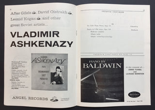 Gould, Glenn. (1932–1982) Signed Carnegie Hall Program