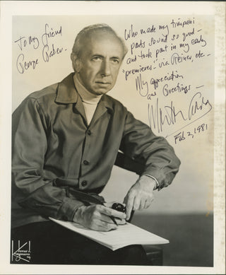 Gould, Morton. (1913 - 1996) Signed Photograph to "George Gaber/ Who made my timpani parts sound so good- and took part in my early 'premieres'"