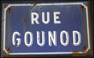 [Gounod, Charles-François. (1818–1893)] "Rue Gounod" - Original Vintage French Street Sign