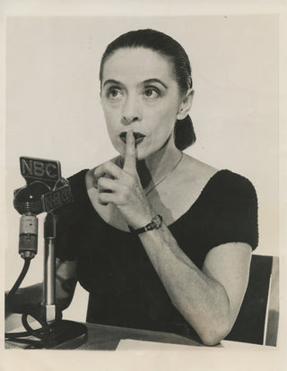 Graham, Martha. (1894–1991) 1947 Press Photograph on "Truth or Consequences" NBC Radio Show