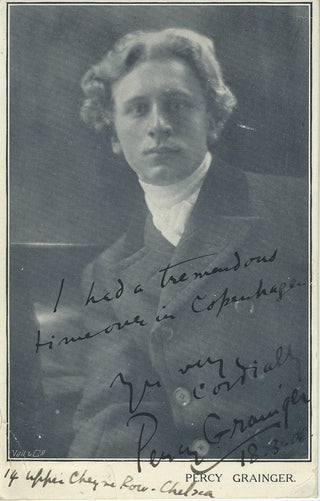 Grainger, Percy. (1882–1961) Signed Photograph, with autograph note