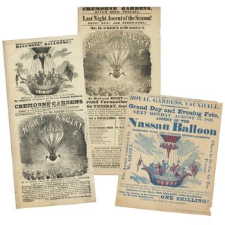 [Ballooning] Green, Charles. (1785 - 1870) Three Ballooning Flyers, 1838 - 1845