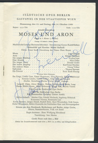 Greindl, Josef. (1912–1993) & Melchert, Helmut. (1910–?) Signed Program