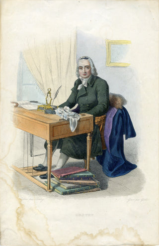 Grétry, André Ernest Modeste. (1741-1813) Original Hand-Colored Engraving