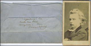 Grieg, Edvard. (1843-1907) Autograph Signature and Original CDV Photograph