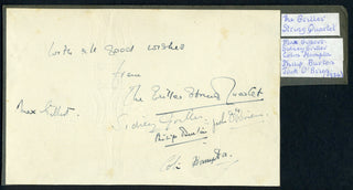 [String Quartets] Griller Quartet (1931-1963) Autograph Signatures of the Complete Quartet