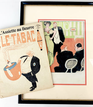 Gris, Juan. (1887–1927) Original Illustration for "Le Tabac," (L'Assiette au Beurre,1909)