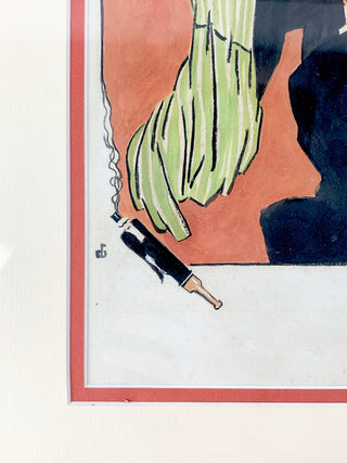 Gris, Juan. (1887–1927) Original Illustration for "Le Tabac," (L'Assiette au Beurre,1909)