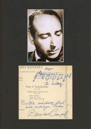 Gimpel, Bronislav. (1911-1979) Tchaikovsky Violin Concerto - Autograph Musical Quotation