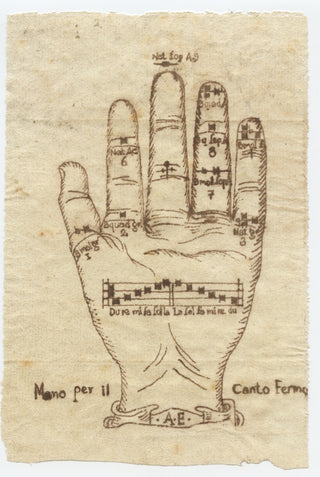 [Guidonian Hand] Mano per il Canto Fermo - Original Drawing, ca. 1700