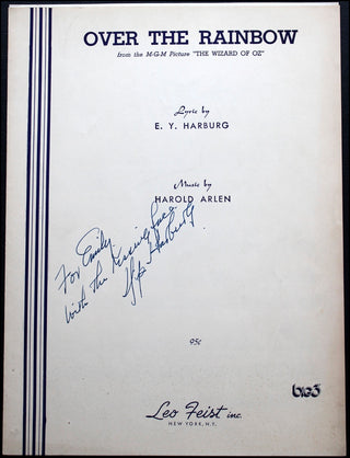 [Wizard of Oz] Harburg, E.Y. [Edgar Yipsel] (1896 - 1981) "Over the Rainbow" - SIGNED