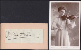 [Violinist] Hall, Marie. (1884 - 1956) Autograph Signature and Photograph