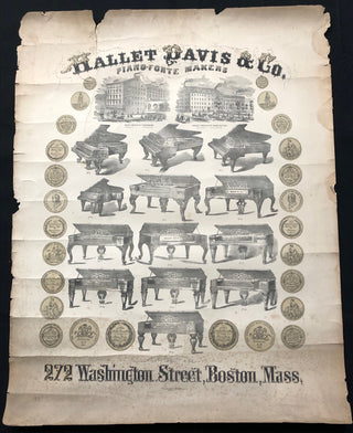 [Piano] 19th-Century Hallet, Davis & Co. Piano Poster