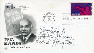 Hampton, Lionel. (1908-2002) [Handy, W. C. (1873-1958)] Signed FDC honoring W. C. Handy