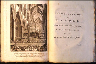 [Handel, George Frederic. (1685-1759)] Burney, Charles. (1726-1814) An Account of the musical Performances in Westminster-Abbey, and the Pantheon, May 26th, 27th, 29th; and June the 3d, and 5th, 1784. In Commemoration of Handel.