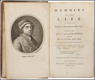 [English Music] Handel, George Frederic. (1685-1759) [Mainwaring, John. (1724 - 1807)] Memoirs of the Life of the Late George Frederic Handel