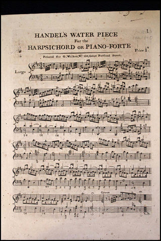 Handel, George Frederic. (1685-1759) Handel&apos;s Water Piece for the Harpsichord or Piano-Forte