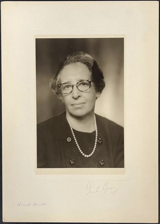 Arendt, Hannah. (1906 - 1975) Signed Photograph