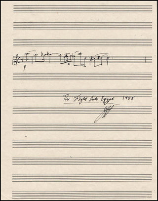 [20th Century Composer Musical Quotations] Harbison, John. (b. 1938) "The Flight Into Egypt" - Autograph Musical Quotation