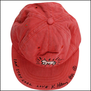 [Visual Arts] Haring, Keith. (1958 - 1990) Signed Red Cap