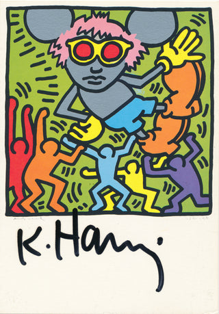 Haring, Keith. (1958–1990) Andy Mouse IV - Signed Postcard