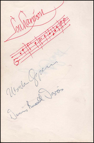 [20th Century Composer Musical Quotations] Harrison, Lou. (1917 - 2003) Autograph Musical Quotation