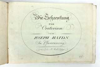 Haydn, Joseph. (1732–1809) Die Schoepfung. Ein Oratorium In Musik gesetzt...The Creation. An Oratorio. [Hob. XXI/2]. [The Creation]. FIRST EDITION