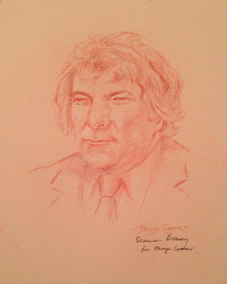 Heaney, Seamus. (1939 - 2013) [Mervyn Cordner] Original Signed Drawing and Two Letters inscribed by Heaney to the Artist